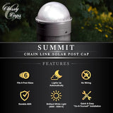 Classy Caps CH2233S Summit Chain Link Solar Post Cap, Silver – High Output LED, Fits 1-7/8", 2", 2-2/8",2.5 | Lumora
