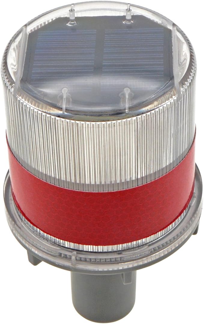 PENCK Solar LED Warning Light Waterproof Driveway Lights Flashing Barricade Light Road Construction Safety Signs Flash Traffic Marina Dock Barge Boat Safety Beacon Light Red