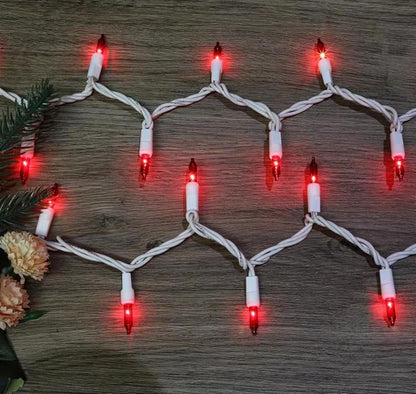 LAMPHOME Christmas String Light,100 Count Incandescent Mini String Light in 19.6ft,Indoor/Outdoor 120V UL Certified Mini Light for Christmas,Wedding,Patio Lawn,Home,Garden,Party (RED)
