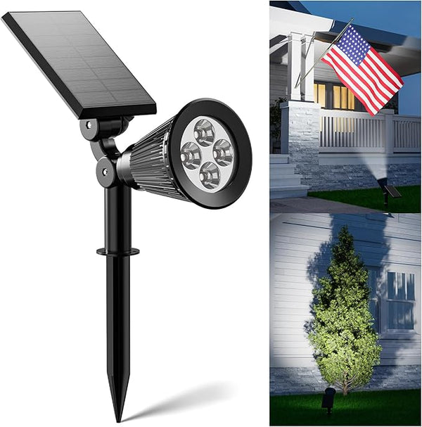 Solar Spot Lights Outdoor Waterproof for Flag, Palm Tree, Pole, Sign, Statue, Mailbox, Bright LED Outside Landscape | Lumora