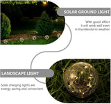 Crackle Globe Light 15cm LED Warm Yellow Outdoor In-ground Garden Pathway Lamp Waterproof for Lawn Patio | Lumora