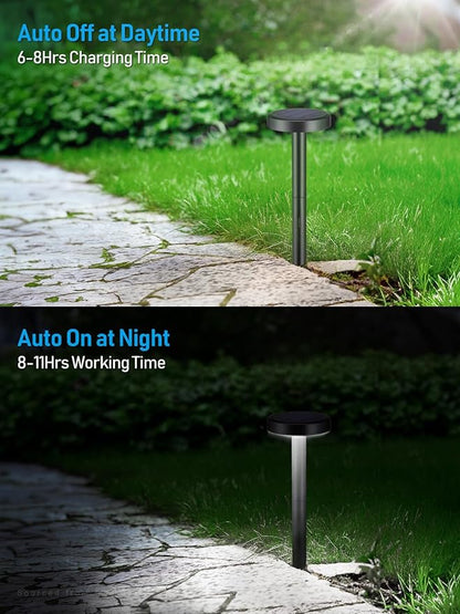LEONLITE Pathway Lights Bundle Pathway Lights, 4-Pack LED Solar Powered Motion Sensor Pathway Lights, 6500K & 6-Pack 2CCT Solar Powered Path Lights Dimmable, Auto Dusk to Dawn, IP65