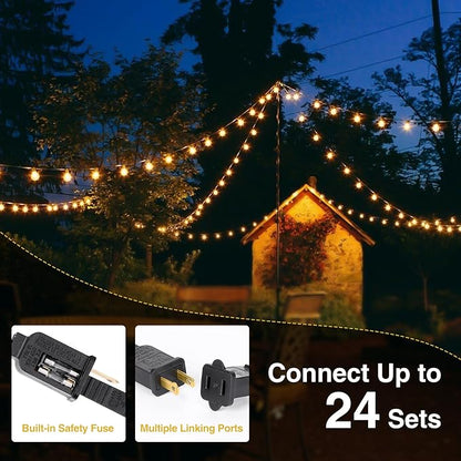 ZJOJO 100FT Outdoor String Lights, G40 Globe Outdoor Lights with 50 Shatterproof LED Bulbs (3 Spare), IP65 2700K Hanging Waterproof Patio Light String Lights for Outside Backyard Porch Party