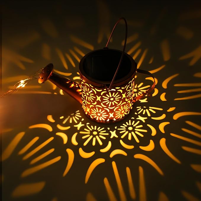 X-PREK Solar Garden Lights Outdoor Decoration, Metal Solar Watering Can Lights Outdoor Waterproof, Small Patio | Lumora