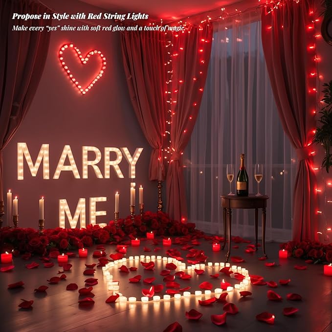 100 LED Red String Lights 33ft, Plug in Fairy Lights with 8 Lighting Modes, Indoor Outdoor Waterproof Decorative | Lumora