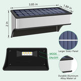 Super Bright Solar Fence Lights, 4 Pack Outdoor Wall & Deck Lights, 60 Lumen Waterproof, 8 Modes Warm & Cool White | Lumora