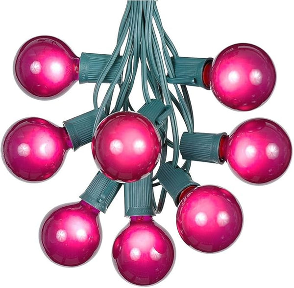100 Foot G50 Outdoor Patio String Lights with 125 Purple Globe Bulbs – Indoor Outdoor String Lights – Market Bistro | Lumora