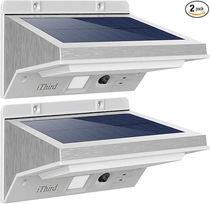 iThird Solar Powered Outdoor Lights, Solar Lights Outdoor Motion Sensor Stainless Steel Solar Security Lights for | Lumora