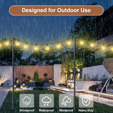 4 Pack String Light Poles for Outside, Heavy-Duty Metal Light Poles for Outdoor String Lights with Fork, Adjustable | Lumora