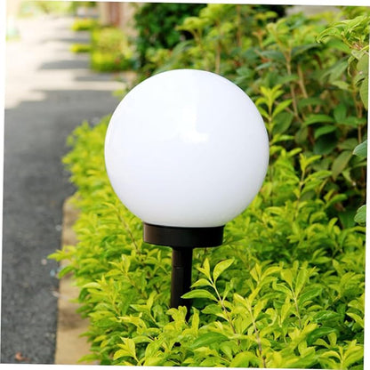 Veemoon 4pcs Solar Energy Lawn Lamp Round Ball Shape Plug in Garden Lamp No Electricity Required Solar Led Lights for Outdoor Use