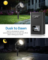 HIBOITEC 12W Low Voltage Landscape Lighting with 400W Transformer Photocell Sensor and Timer Connectors Spotlights | Lumora