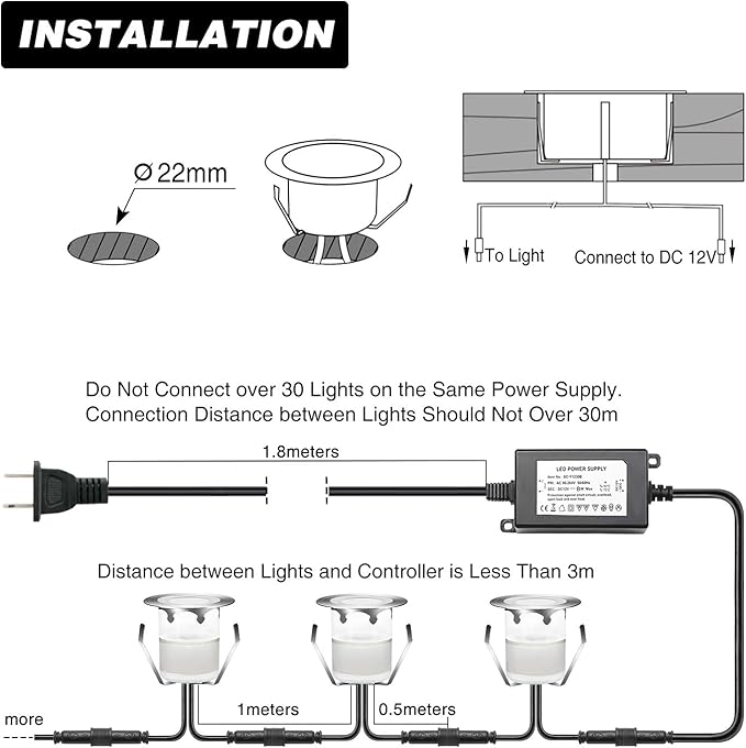 WiFi Controlled LED Deck Lights Multi Color Outdoor IP67 Waterproof Φ1.18 Low Voltage In-Ground Lights,Smart Phone | Lumora