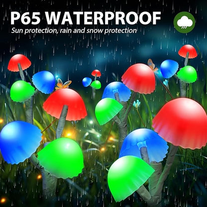 Solar Mushroom Lights for Outside Garden Decorations - 6PACKS 18LED 8 Lighting Modes Multi-color Mushrooms Decor with Housewarming Gifts,Solar Path Lights for Garden,Backyard,Fence,Home Decor
