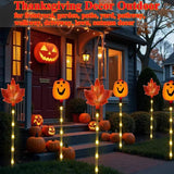 6 Pack Fall Decor Solar Maple Leaf Pumpkin Lights for Thanksgiving Decorations Outdoor,Waterproof Solar | Lumora