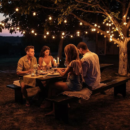ZOTOYI Outdoor String Lights 150FT Waterproof IP65, Patio String Lights for Outside with 76 G40 Shatterproof Edison Bulbs(3 Spare), LED Hanging Lights for Backyard, Cafe, Bistro, Dimmable Warm White