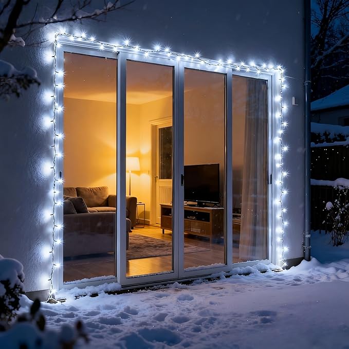 100 LED White Christmas Lights with 35 Ft Green Wire, UL Certified and Commercial Grade LED String Lights, for | Lumora