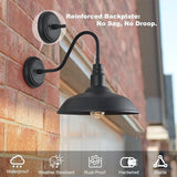 14in Outdoor Gooseneck Light Fixture for Porch, Large Exterior Barn Light with Wall Mount, Black Industrial | Lumora