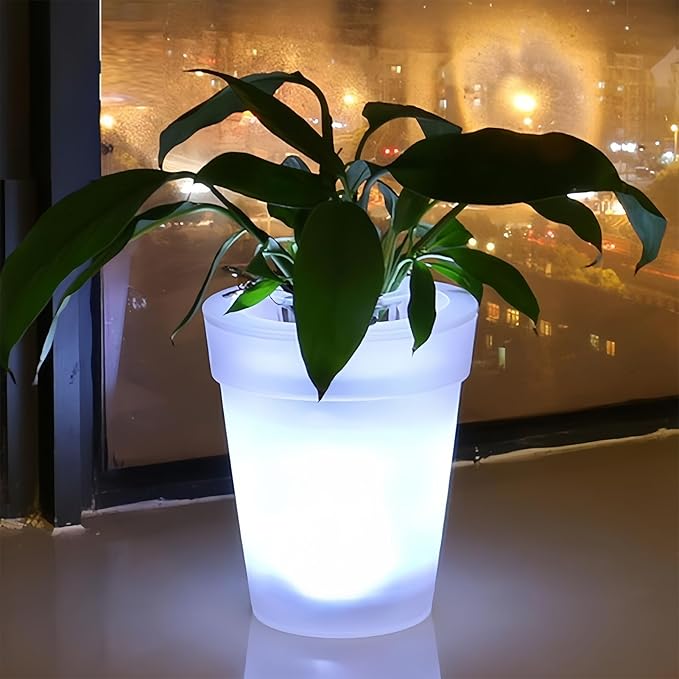 Solar Powered Flower Pot - Waterproof LED Landscape Light, Decorative Solar Planter | Pathway Lawn Yard Outdoor Home Patio Housewarming Birthday Accent