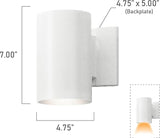 Kichler 9234WH Outdoor Cylinder Wall Mount Sconce, 7 in (Height), White | Lumora