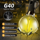 100FT Solar Lights Outdoor Waterproof: G40 30M Shatterproof Bulbs Patio Lights - Solar Powered Remote Control 3 | Lumora