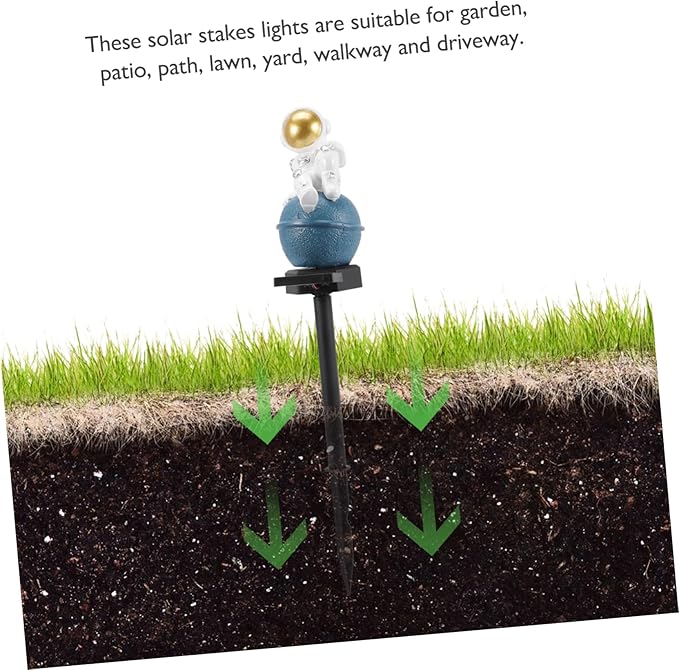 Solar Ground Lamp for Easy Install Outdoor Garden Lights Astronaut Style Decorative | Lumora