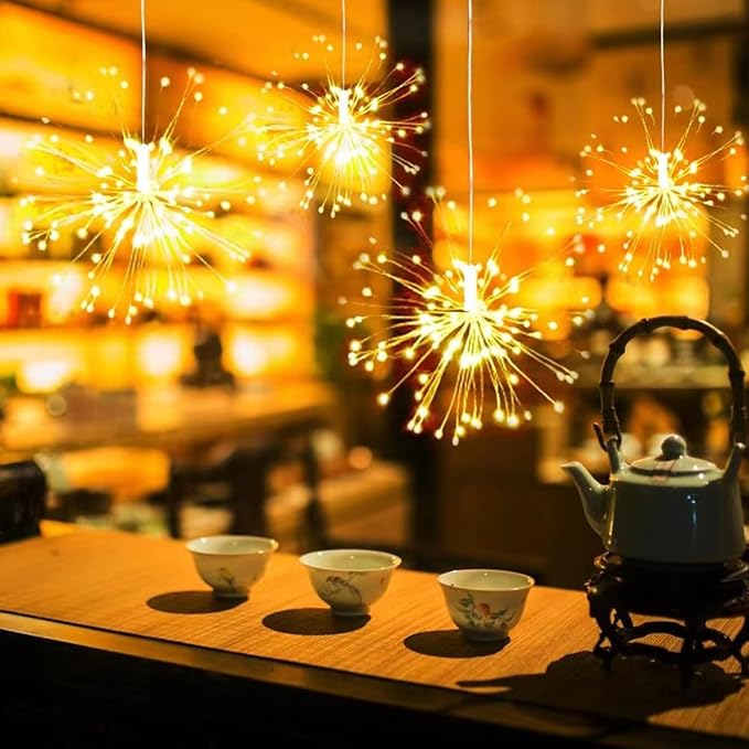 10 Pcs Total 1000 LED Firework Copper Wire Lights, 8 Modes Fairy Twinkle Lights Plug in String Lights 1M/3.3FT | Lumora