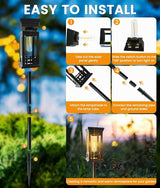10 Pack Solar Pathway Lights Outdoor, Taller Bright Solar Path Lights Waterproof, Auto On/Off Solar Powered Garden | Lumora