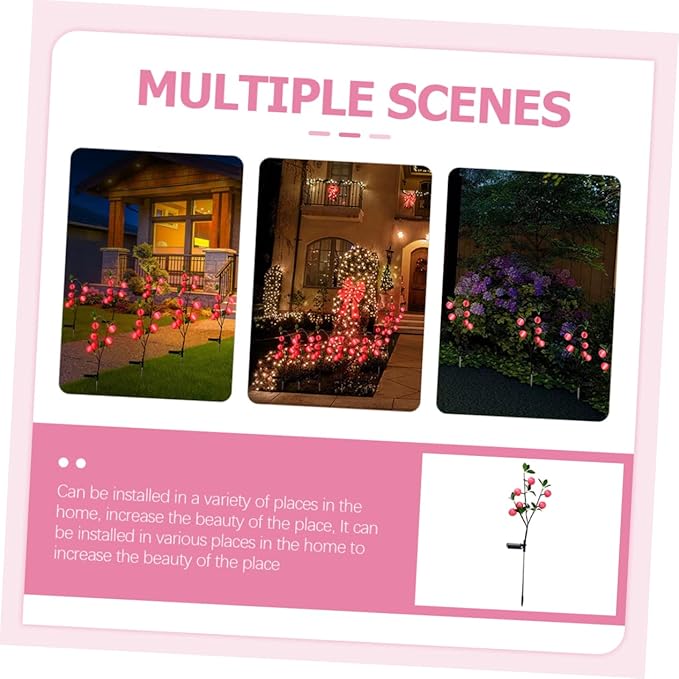 VICASKY Led Lights for Outside Decorative Garden Stake Lights Auto Off Solar Pathway Lamp Apple Shape Ground Stake | Lumora