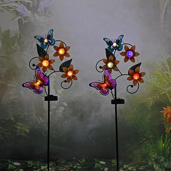 Solar Lights Outdoor Waterproof Garden Decor, Butterfly Solar Lawn Lights, Butterfly Solar Stake Lights for Courtyard Decoration, Garden Gifts for Women
