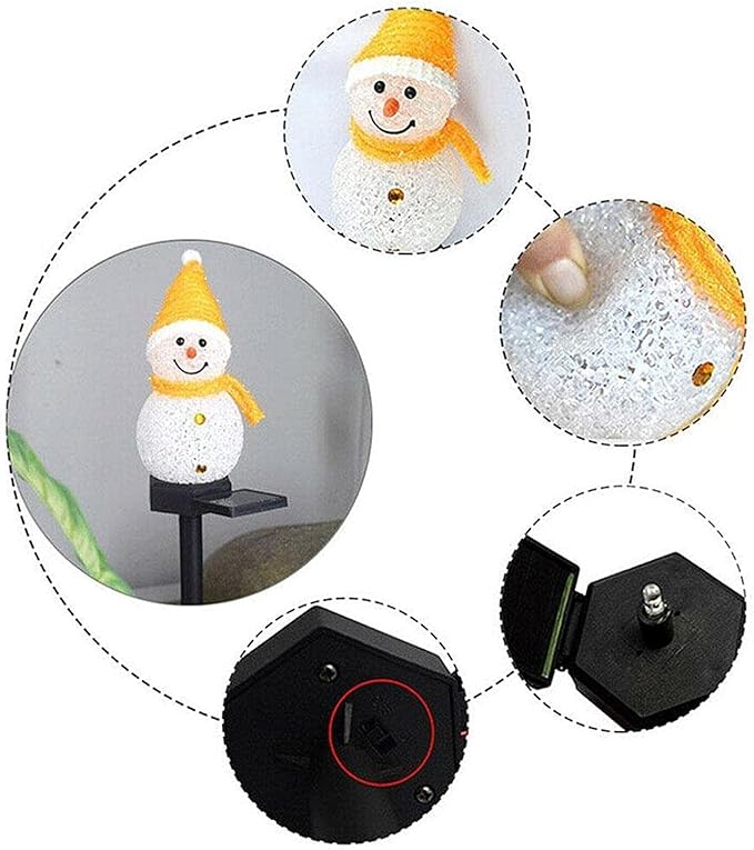 Solar Garden Lights Snowman Solar Christmas Light,Waterproof Snowman Shape Outdoor Solar Garden Stake Light,Decorative Solar Pathway Light LED Snowman Light for Patio Yard (Color : Orange)