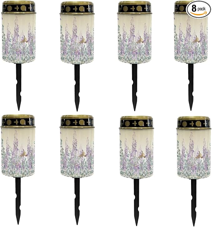 Lavender Solar Lights Outdoor Waterproof Solar Pathway Lights LED Solar Lantern Landscape Lighting Solar Stake Lights,Pretty Spotlight,Wall Light Auto On/Off