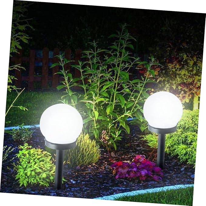 Lurrose 4pcs Solar Shaped Garden Lights Outdoor Solar Lawn Lamps for Pathway Driveway and Patio Warm White Glow for Landscape Decor