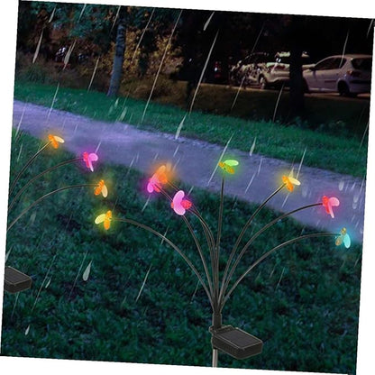 ARTIBETTER 2pcs Solar Powered Bee Stake Lights, 8-Bulb Decorative Outdoor Garden Solar Lights for Yard, Lawn, Pathway, Weatherproof Landscape Lighting