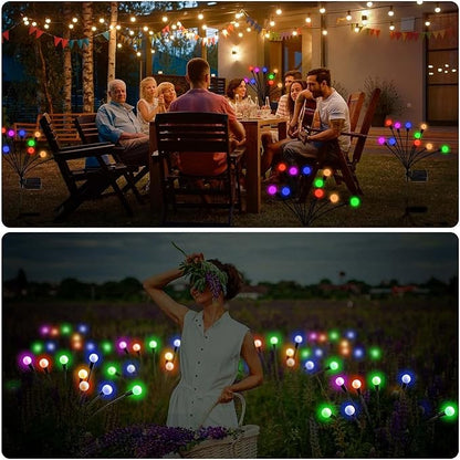 Solar Garden Lights New Upgraded Swaying Light, Solar Outdoor Lights, Yard Patio Pathway Decoration, High Flexibility Iron Wire & Heavy Bulb Base, 2 Pack 16 LED (Colorful)