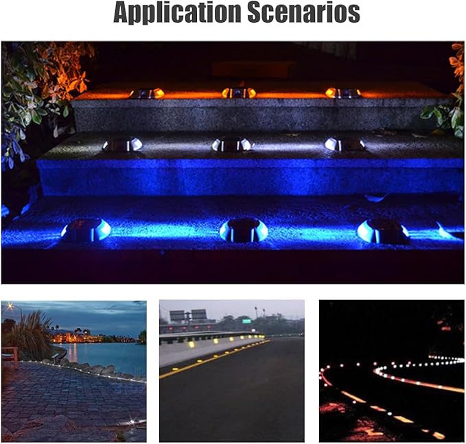 1 Pack LED Solar Deck Lights Outdoor Solar Step Lights, Aluminium Marker Light for Warning, Driveway Dock Light for | Lumora