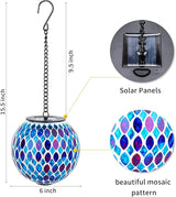VCUTEKA Hanging Solar Lanterns Mosaic Solar Lights with Hook Up, Outdoor Garden Lights Decor for Yard Tree Fence | Lumora