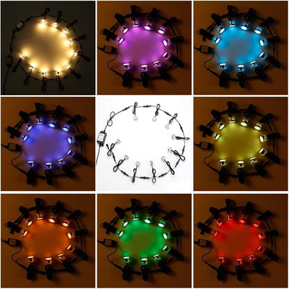 FVTLED Low Voltage Recessed RGBW Deck Light, 30pcs Φ1.22 RGB & Warm White Stainless Steel Waterproof Outdoor Step Lighting In-ground Landscape Pathway Patio Stair Decor Lamp, Black