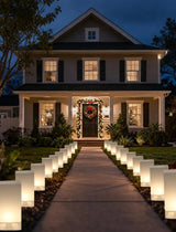 10 Pack Christmas Luminaria Pathway Lights - Enchanting Glowing Paper Bag Walkway Lights with 20 Stakes | Lumora