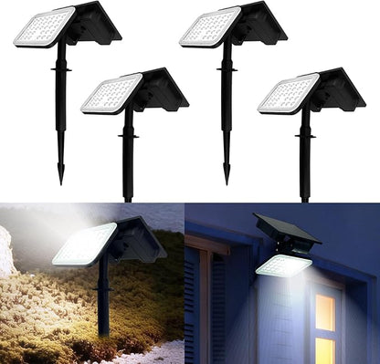 Solar Spot Lights Outdoor Waterproof, Motion Sensor Dusk to Dawn Solar Powered Spotlights, Uplights with 90° Adjustable Solar Panel & Light Head for Wall Yard Trees Pathway Landscape Lighting