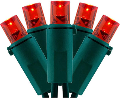 YULETIME 200 Red Wide Angle LED Christmas Lights, 66 Feet Green Wire UL Certified 5mm Holiday String Light Set (Red)