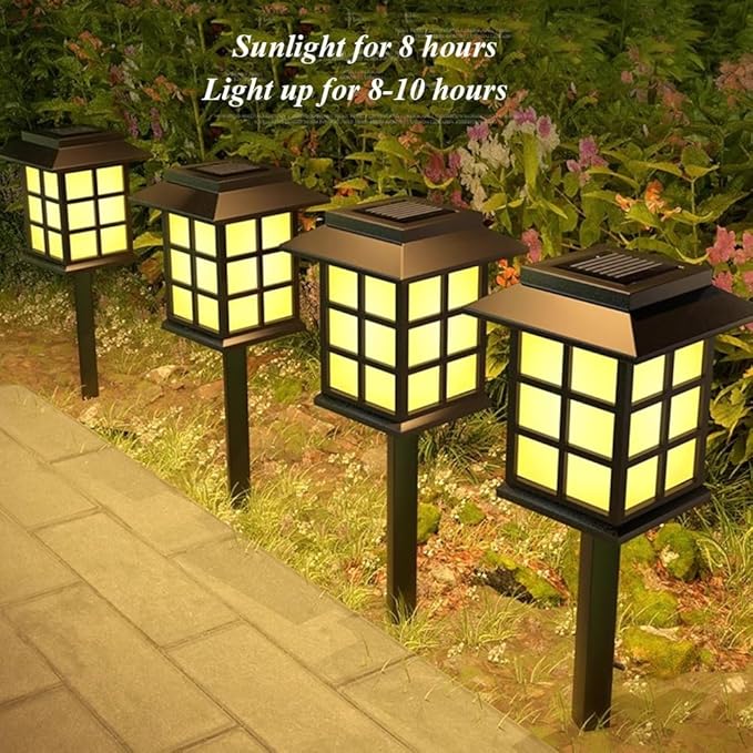 Etlegor Chinese Decor Lights, Solar Pathway Lights Waterproof Lawn Night Light for Outside/Lawn/Patio/Yard/Pathway/Walkway/Driveway Decoration ﻿ (Color : Warm Light, Size : 2PCS)