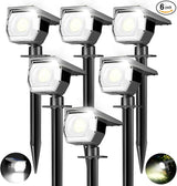 Peasur 6 Pack Solar Lights Outdoor, Solar Powered Spot Uplights Waterproof with 3 Modes 2-in-1 Auto On/Off Solar | Lumora