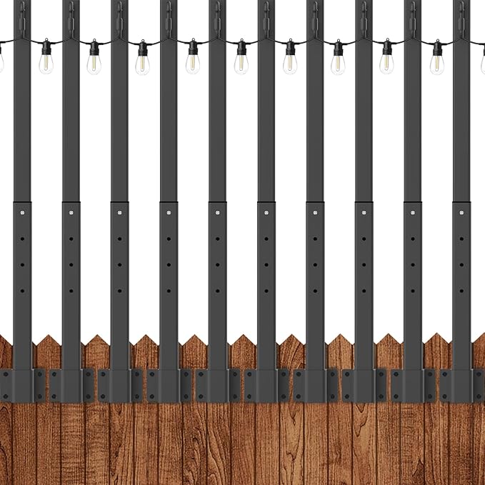 AILBTON 10 Pack 2.8Ft String Light Poles,Light Poles for Outside String Lights,Outdoor Light Poles with Fence | Lumora