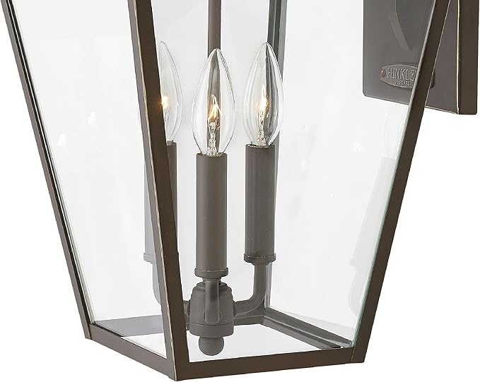 Hinkley Alford Place 2565OZ-LL Large Outdoor LED Wall Mount Lantern - Die Cast Aluminum Frame, Sealed Clear Glass, Dimmable - Oil Rubbed Bronze