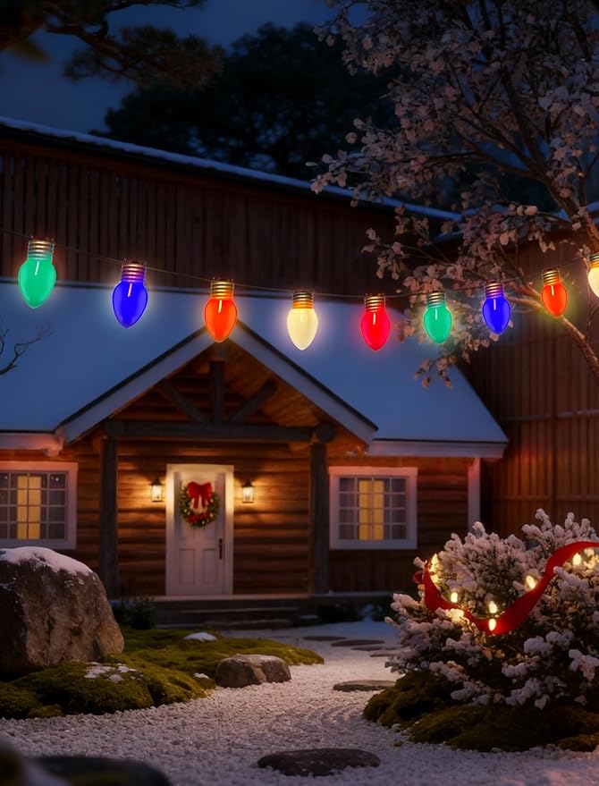 16Ft Jumbo LED Multicolor Valentine's Day String Lights Outdoor with 10 T13 LED Bulb, Multicolor Hanging String | Lumora