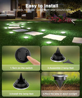 Mini Solar Ground Lights 12 Pack, Solar Lights Outdoor Waterproof, Solar Garden Lights Outdoor Landscape Lighting | Lumora