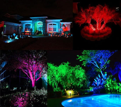 TOVEENEN LED Color Landscape Outdoor Spotlight - 120V 25W Remote Waterproof Spot Lights for Yard Garden Tree House Halloween Christmas Lighting