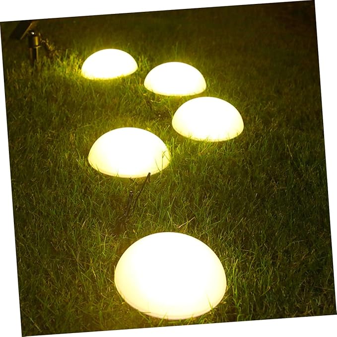 Veemoon Solar Garden Lamp Warm Light Hemisphere Ground Stake Outdoor Pathway Light for Patio Driveway Flower Bed | Lumora