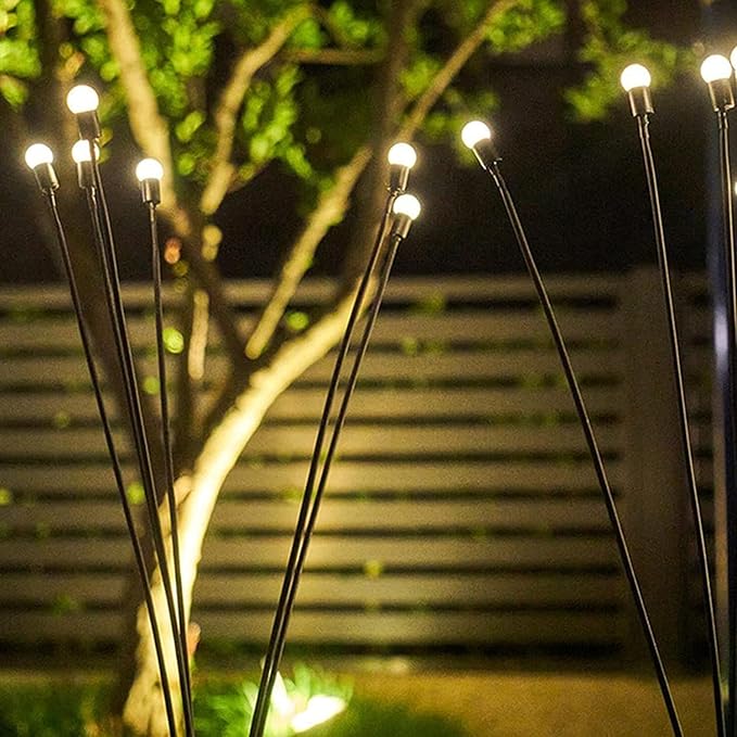 Solar Garden Lights Solar LED String Lights Firefly Solar Lights Outdoor Waterproof Firefly Solar Pathway Lights, Solar Stake Lights Outdoor Garden Decoration Garland Lights Camping Lights Solar Light