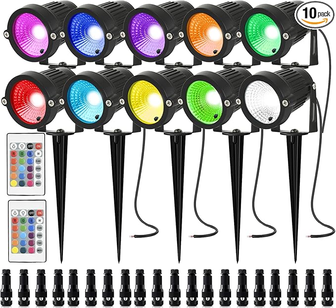 RGB Halloween Low Voltage Landscape Lights Color Changing 5W LED Landscape Lighting Outdoor Waterproof Remote | Lumora